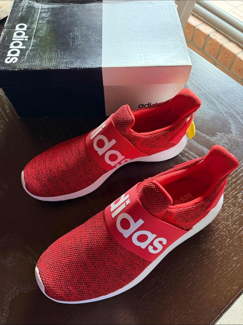 New men’s adidas Lite Racer Adapt DB1646 Cloudfoam OrthoLite Float red sneakers